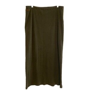 Ralph Lauren~Long  Straight Skirt~Olive Green~100% Cotton Knit~XL~TG